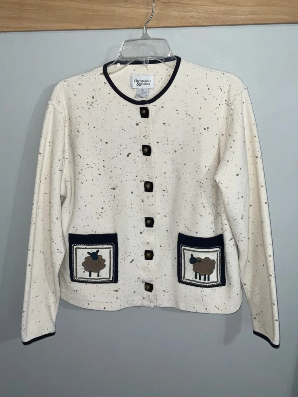 Vintage Christopher & Banks Navy and Cream Tank Dress set. Med Jacket Large Dres - Picture 7 of 14